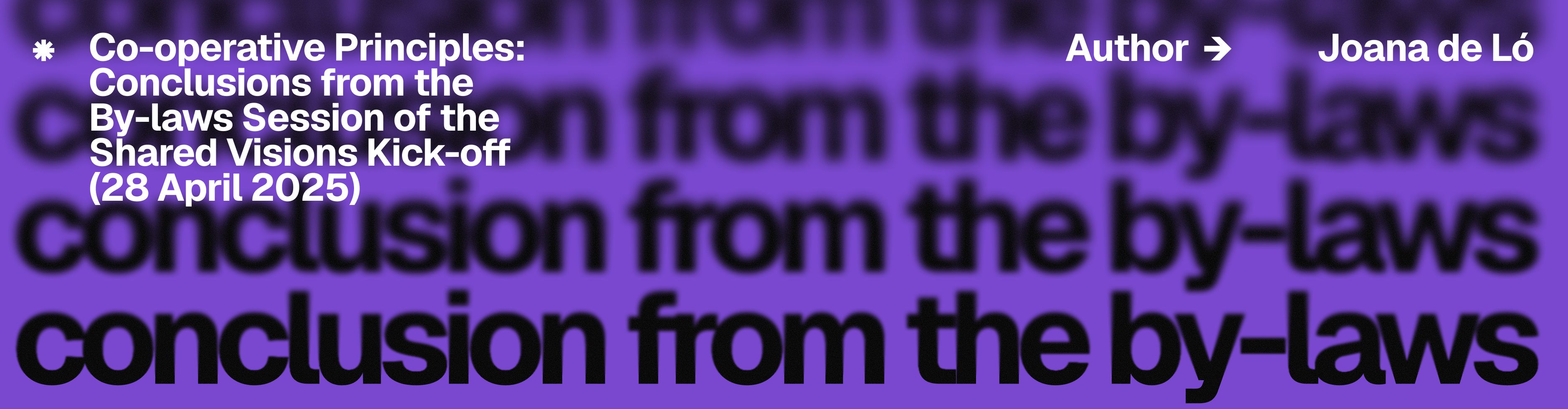 Co-operative Principles: Conclusions from the By-laws session of the Shared Visions kick-off (28 April 2025)
